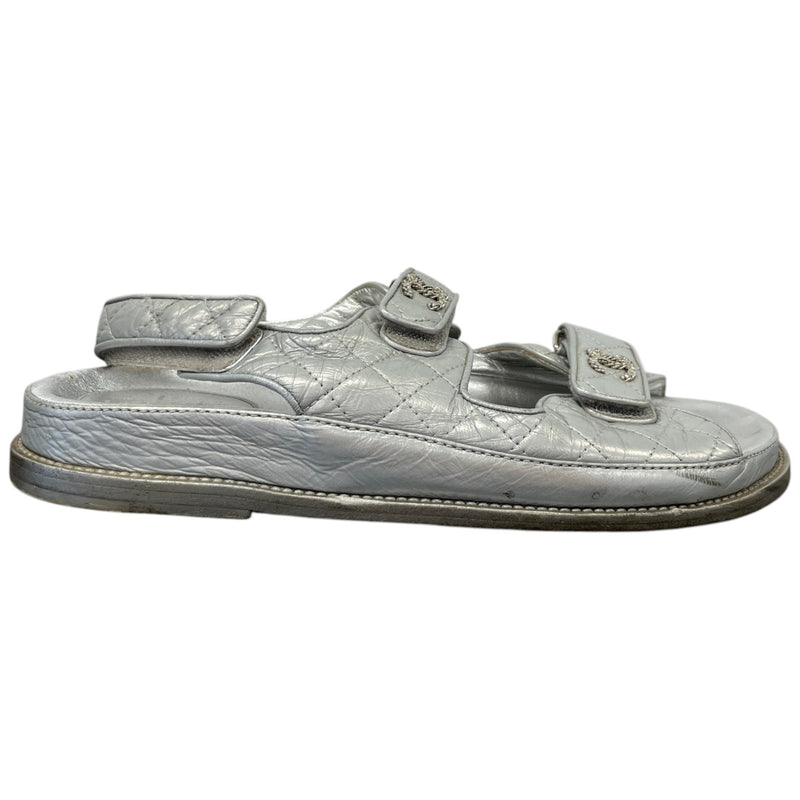 Women's Metallic CC Dad Sandals Silver Size UK 8 / EU 41