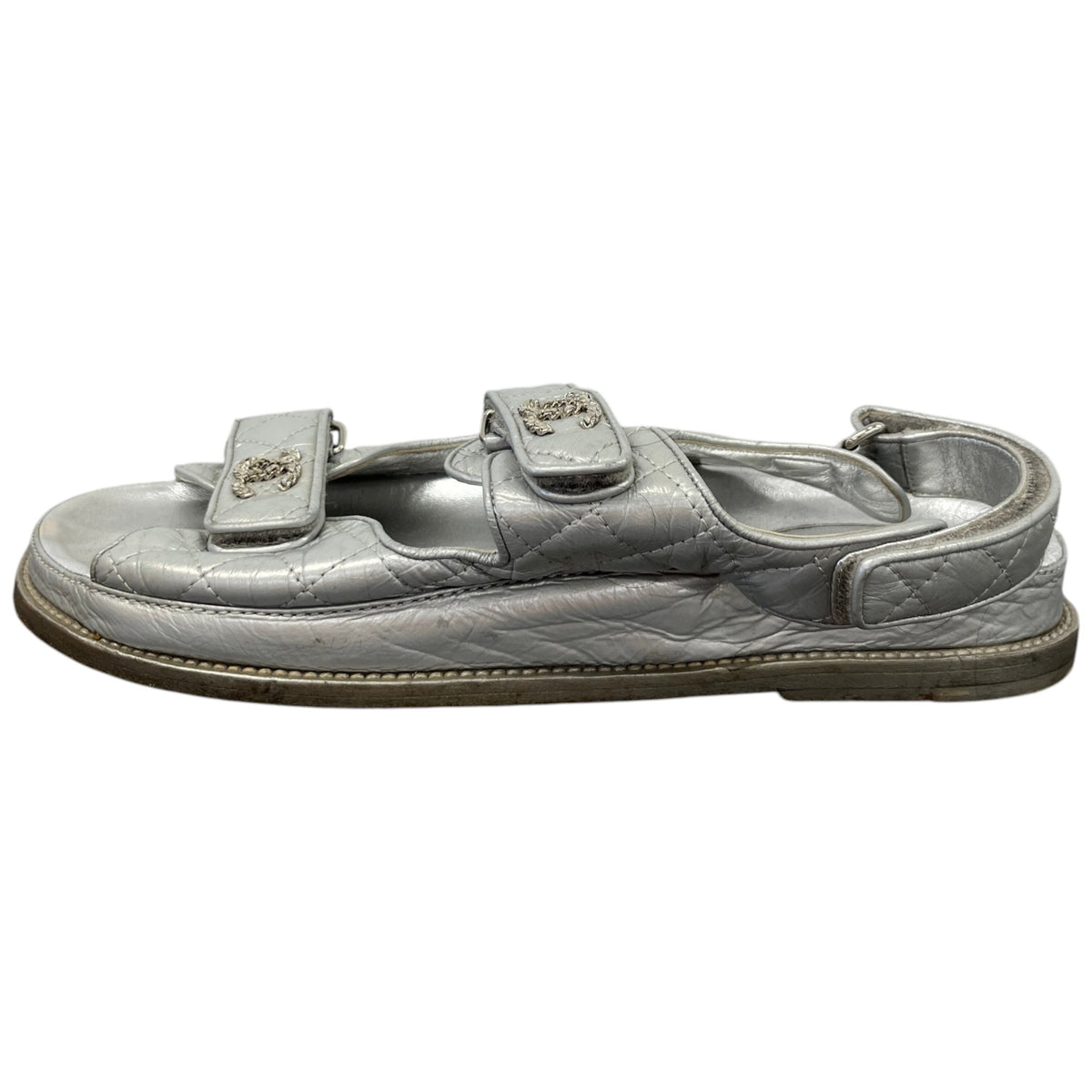Women's Metallic CC Dad Sandals Silver Size UK 8 / EU 41 - Photo 5