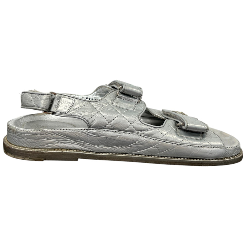 Women's Metallic CC Dad Sandals Silver Size UK 8 / EU 41
