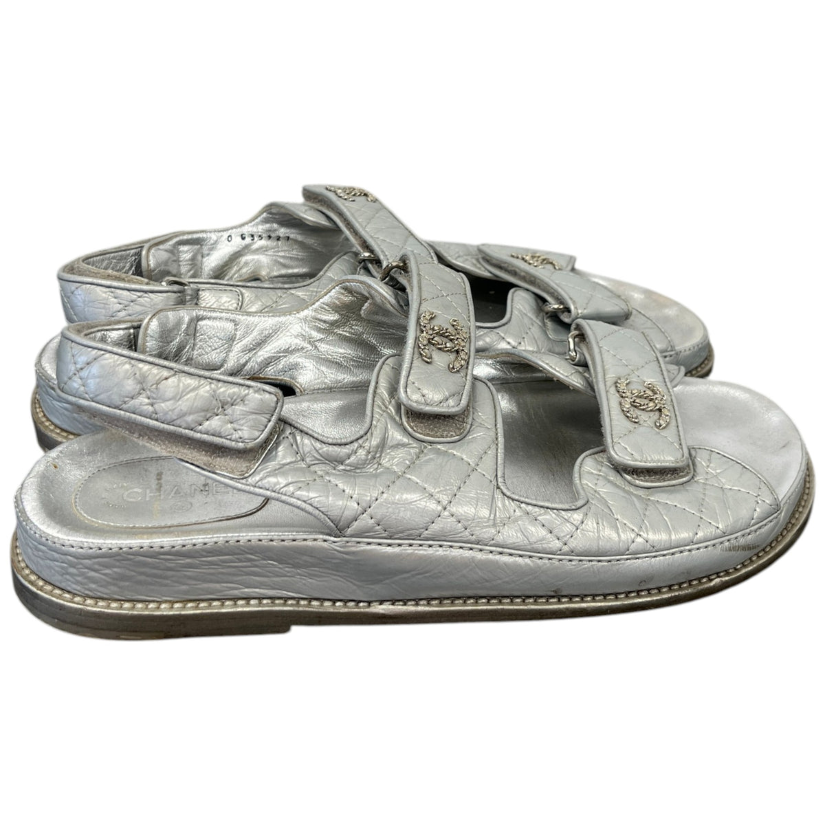 Women's Metallic CC Dad Sandals Silver Size UK 8 / EU 41 - Photo 8