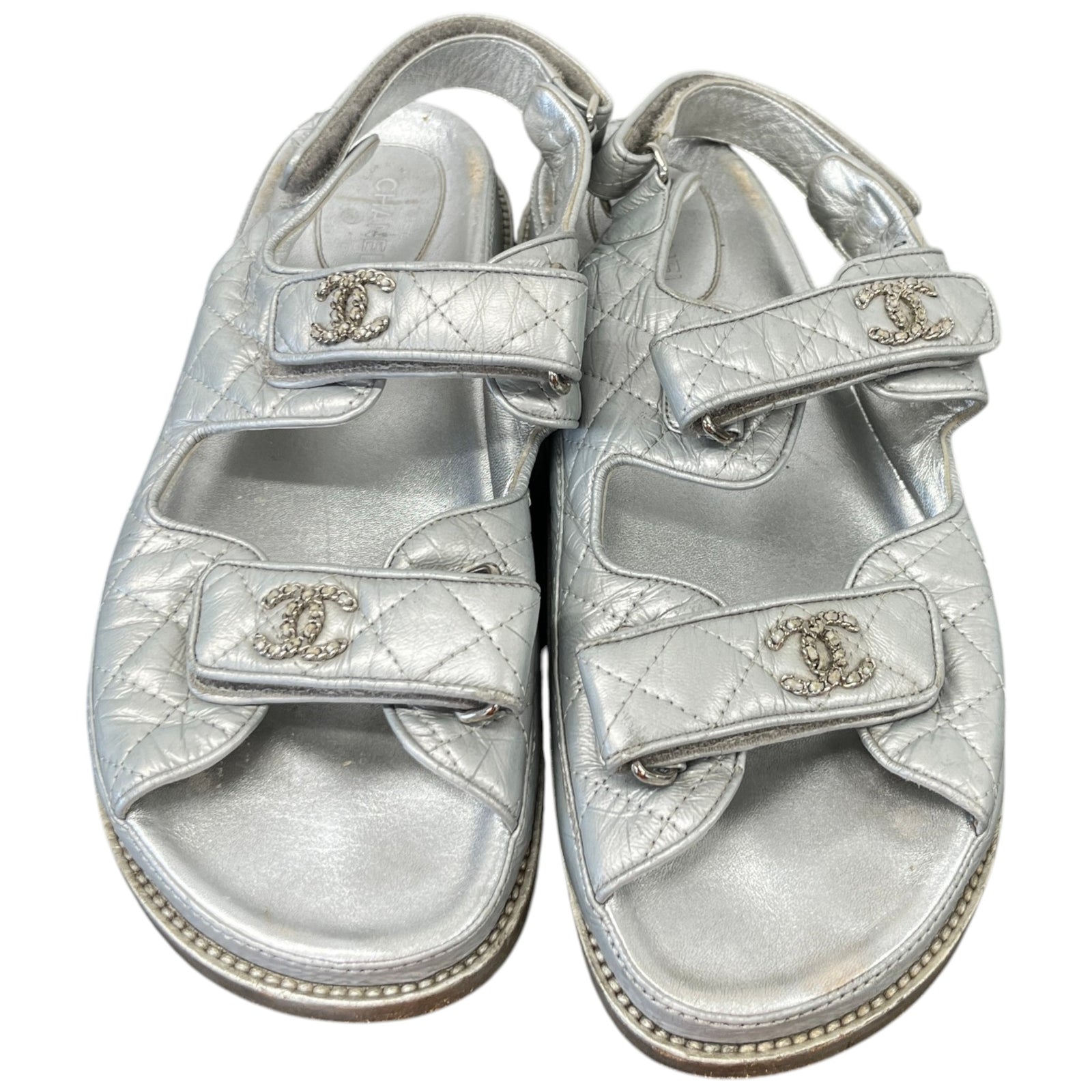 Women's Metallic CC Dad Sandals Silver Size UK 8 / EU 41 - Photo 6