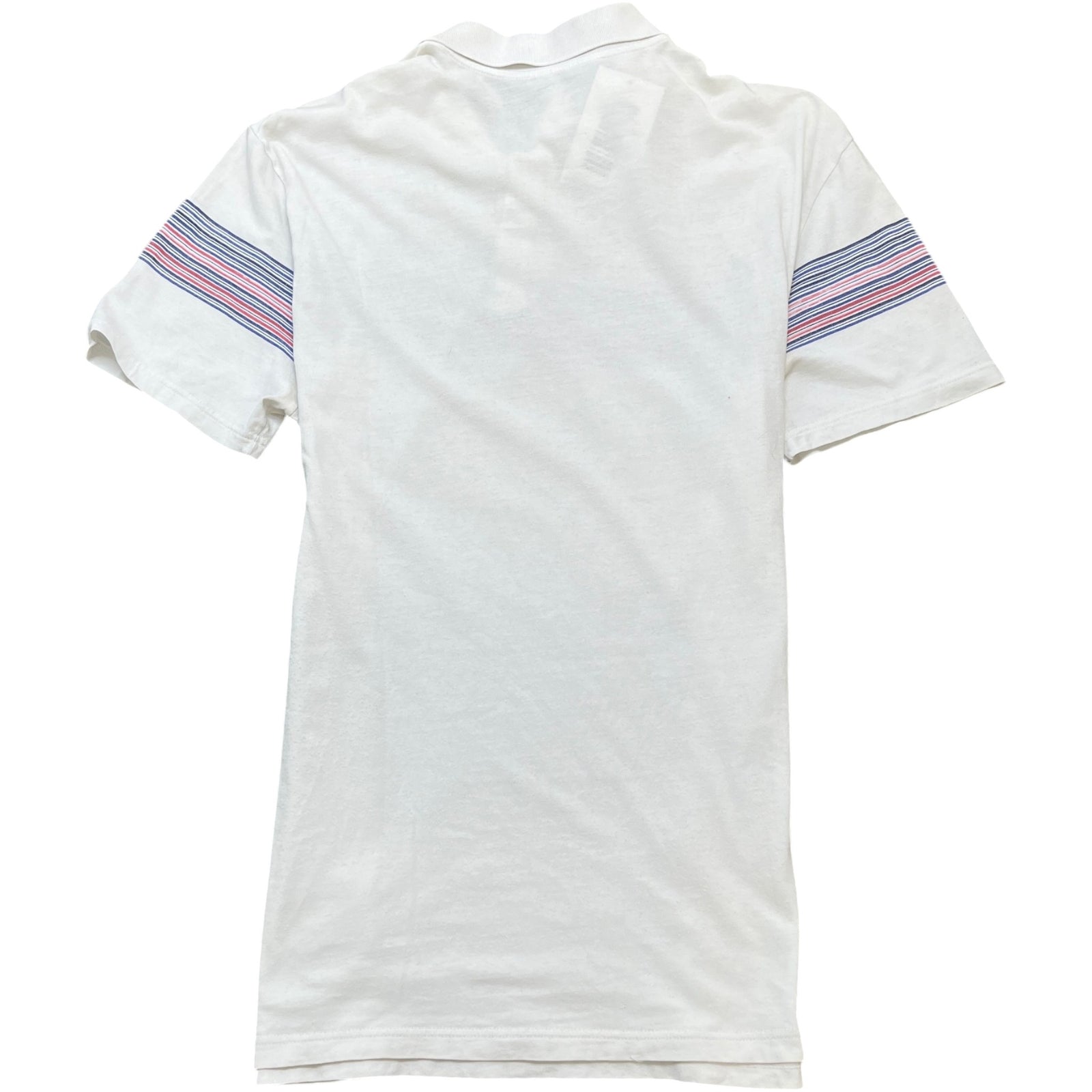 Men's Striped Polo Shirt White Size L - Photo 2