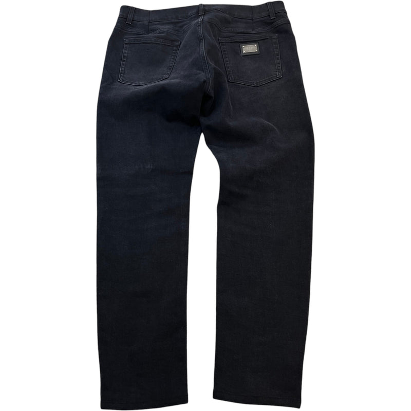 Men's Slim Fit Tab Logo Jeans Black Size XL / W36