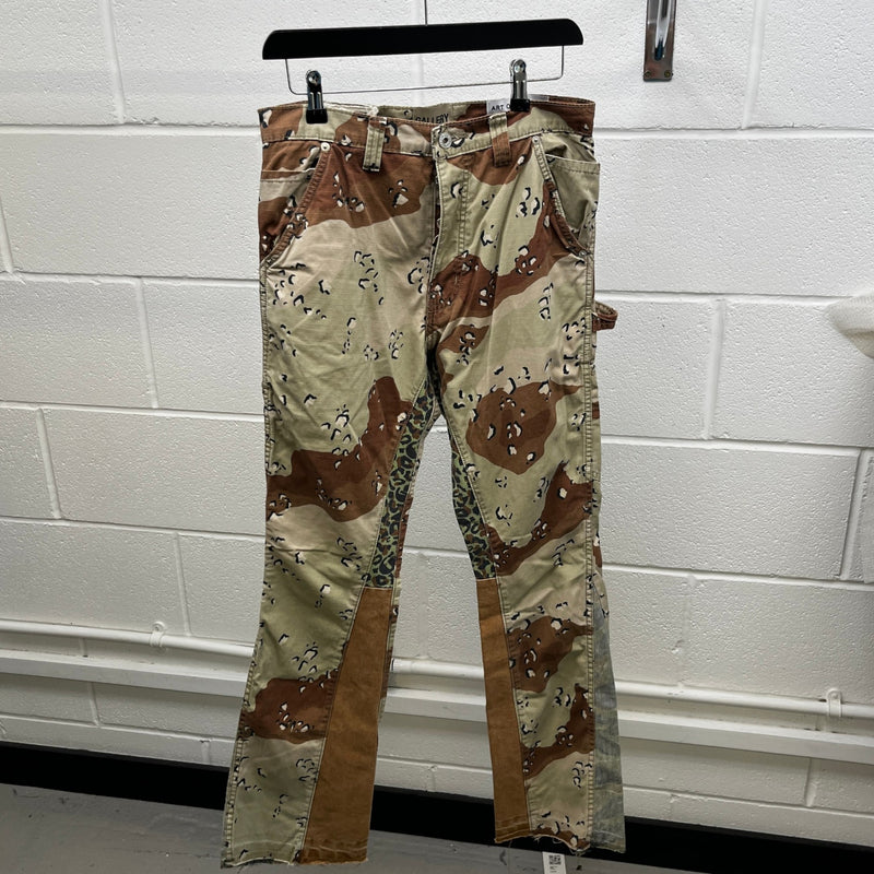 Men's Carpenter Flare Trousers Brown Size Waist 30"