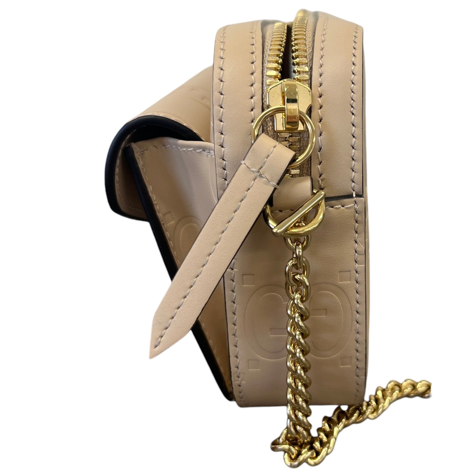 Women's GG Embossed Mini Shoulder Handbag Cream - Photo 7