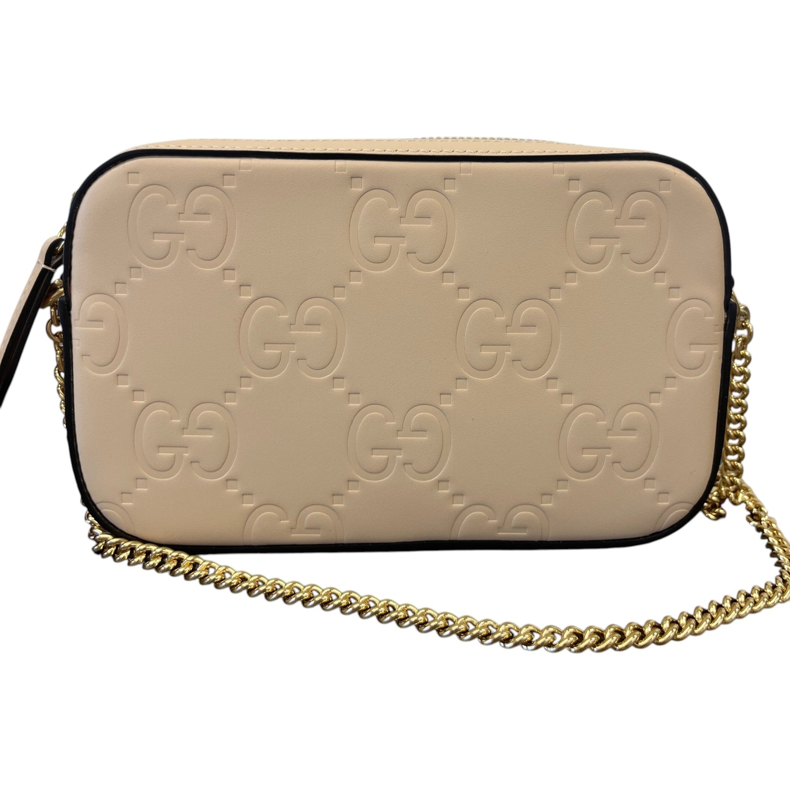 Women's GG Embossed Mini Shoulder Handbag Cream - Photo 3