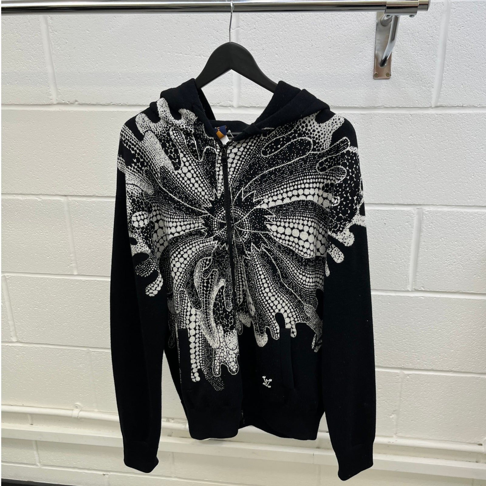 Men's X Yayoi Kusama Psychedelic Flower Zipped Cardigan Black Size M - Photo 8