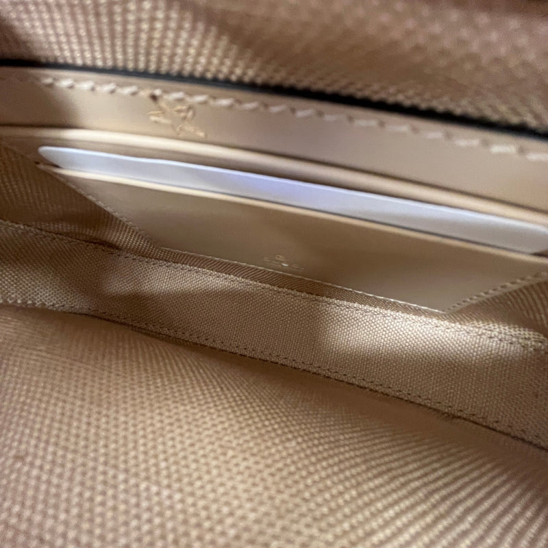 Women's GG Embossed Mini Shoulder Handbag Cream