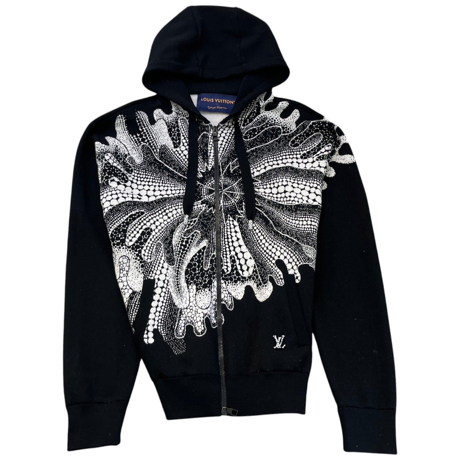 Men's X Yayoi Kusama Psychedelic Flower Zipped Cardigan Black Size M - Photo 1