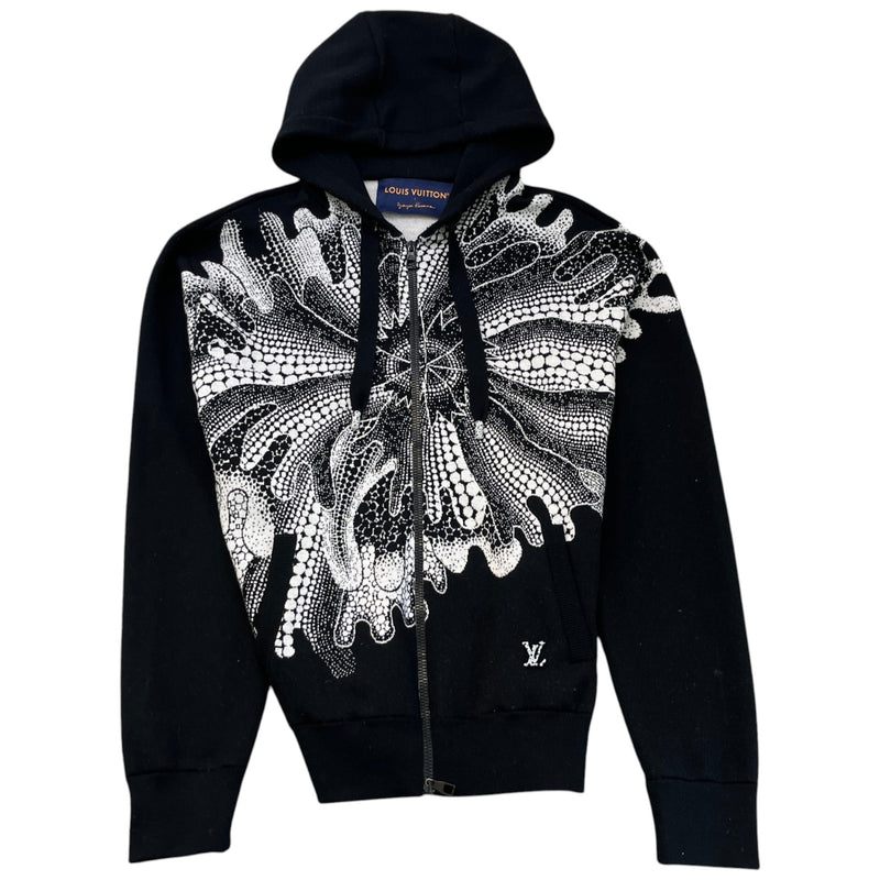 Men's X Yayoi Kusama Psychedelic Flower Zipped Cardigan Black Size M