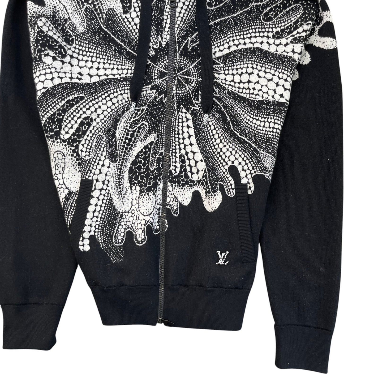 Men's X Yayoi Kusama Psychedelic Flower Zipped Cardigan Black Size M - Photo 5