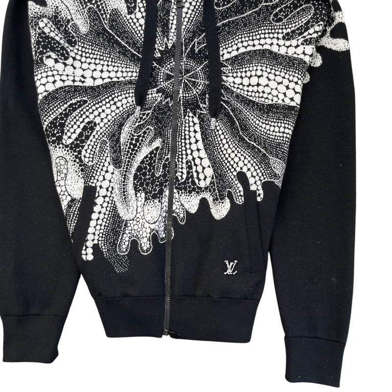 Men's X Yayoi Kusama Psychedelic Flower Zipped Cardigan Black Size M