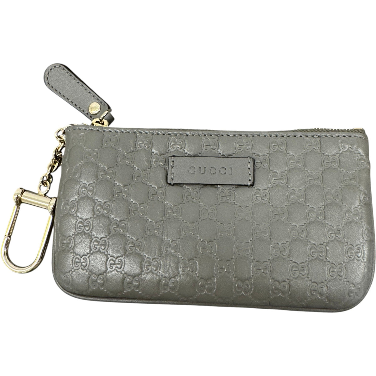 Women's Guccissima Key Pouch Purse Grey - Photo 1