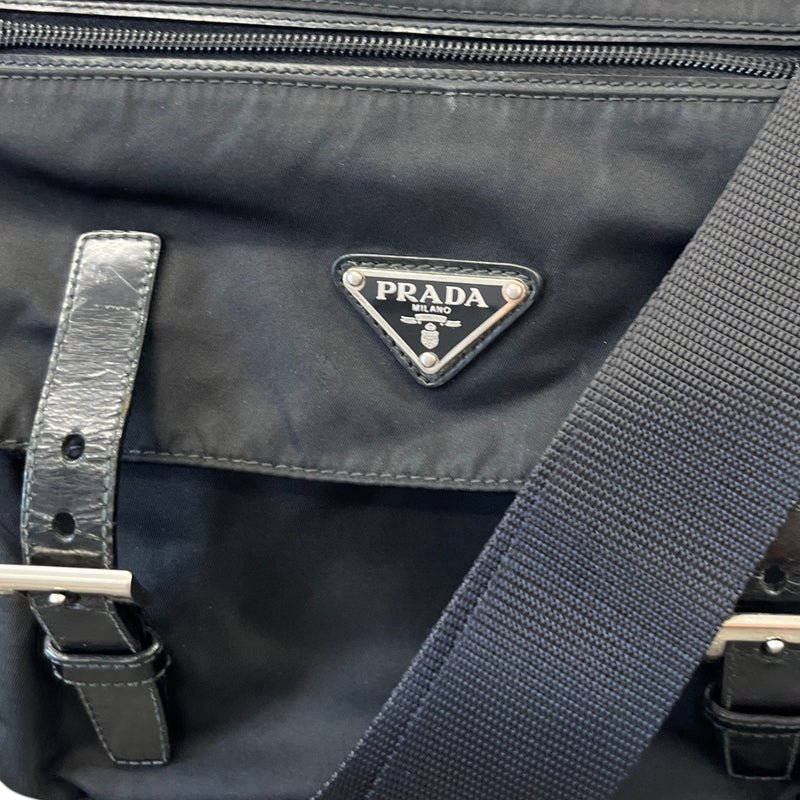 Men's Tessuto Nylon Messenger Bag Black
