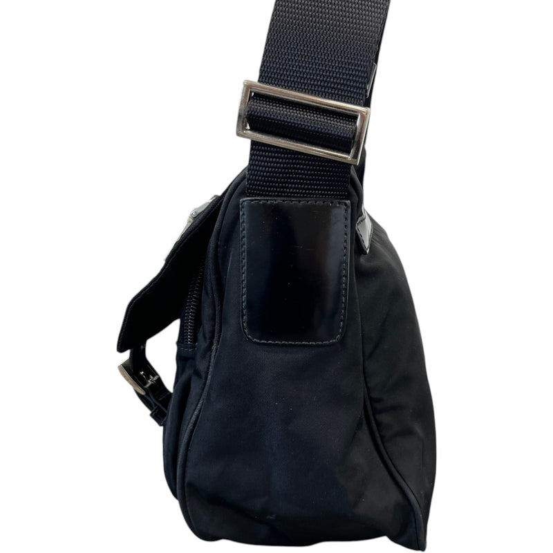 Men's Tessuto Nylon Messenger Bag Black