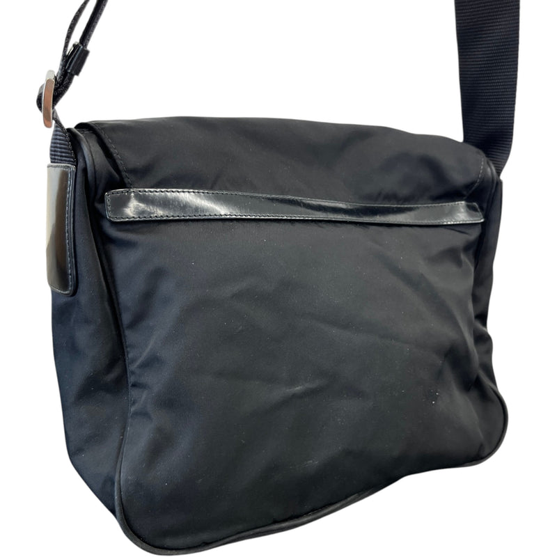 Men's Tessuto Nylon Messenger Bag Black