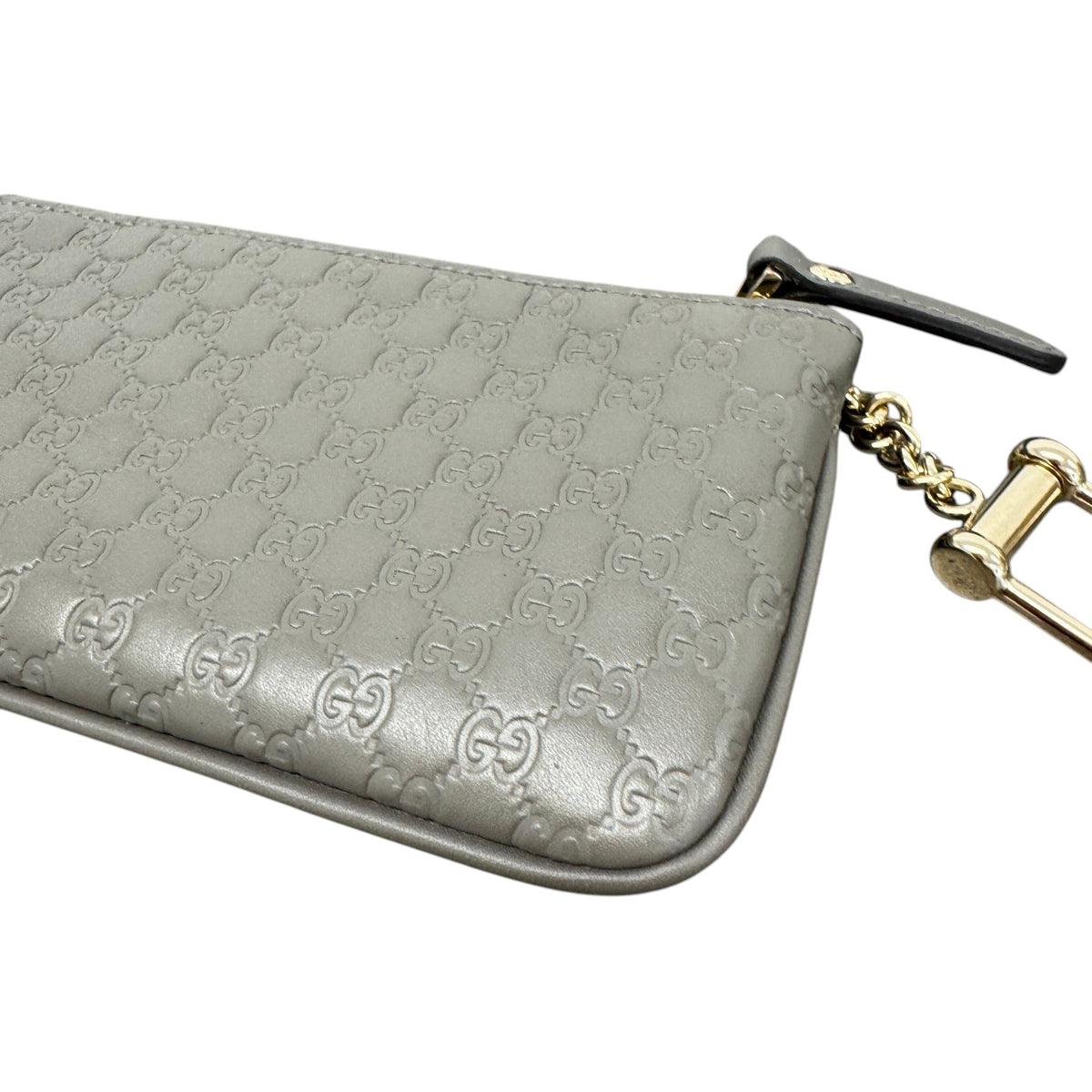 Women's Guccissima Key Pouch Purse Grey - Photo 3
