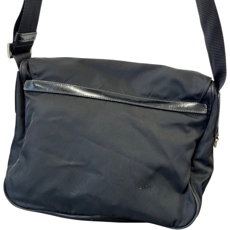 Men's Tessuto Nylon Messenger Bag Black