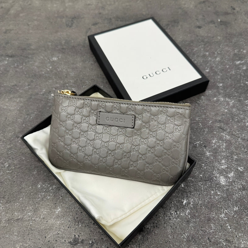 Women's Guccissima Key Pouch Purse Grey
