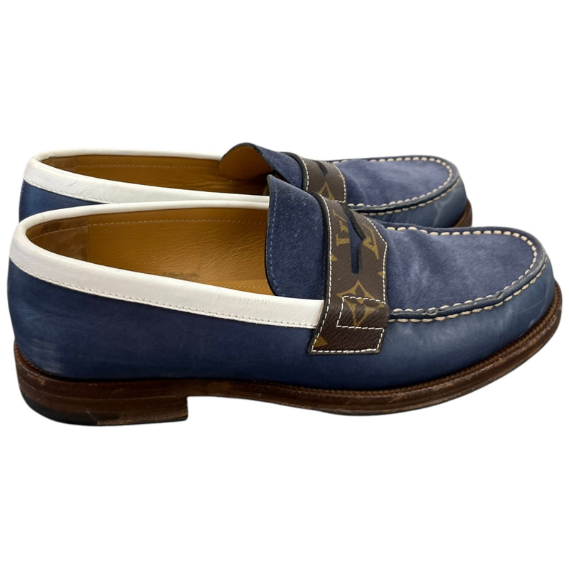 Men's Sorbonne Monogram Penny Loafers Blue Size UK 5.5 / EU 39.5