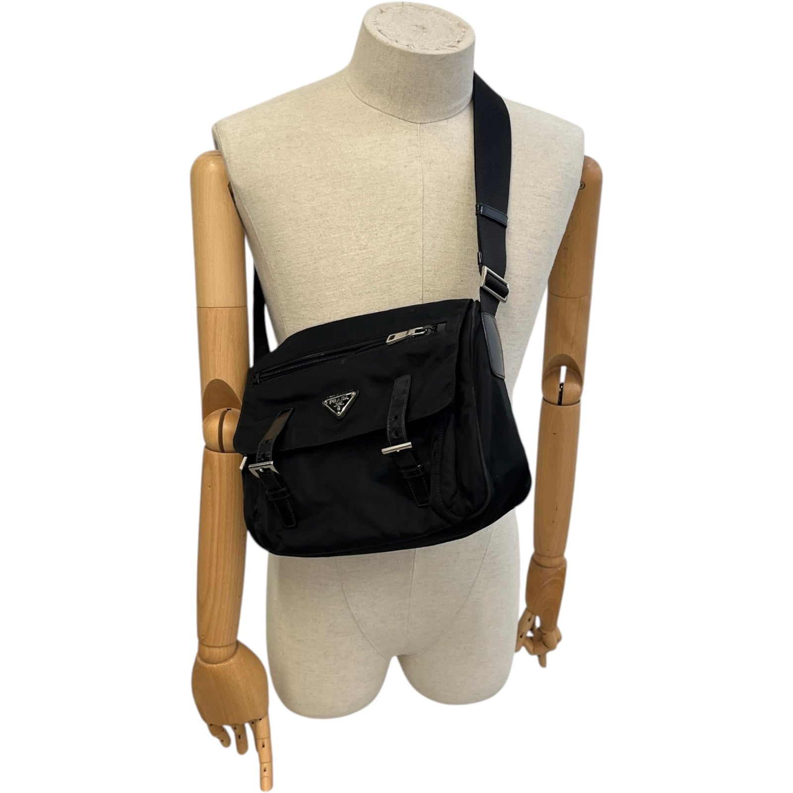 Men's Tessuto Nylon Messenger Bag Black - Photo 2