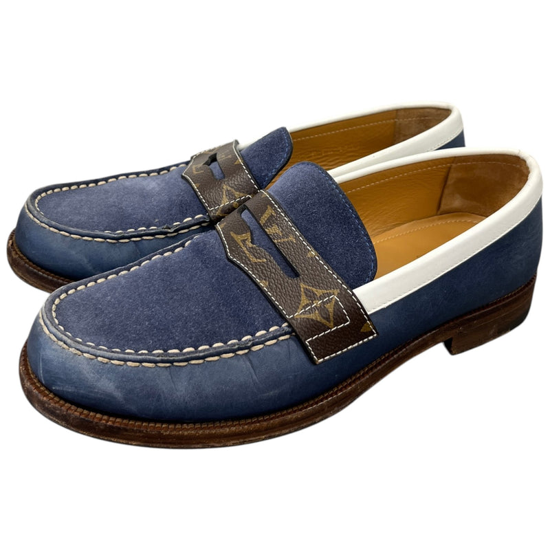Men's Sorbonne Monogram Penny Loafers Blue Size UK 5.5 / EU 39.5