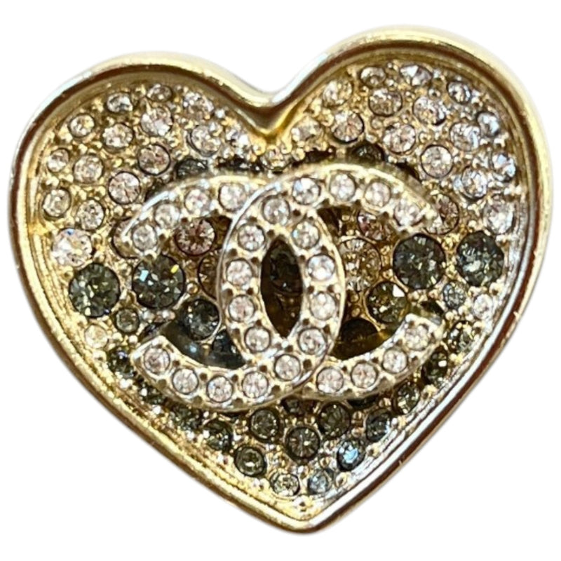 Women's Crystal CC Resin Heart Ring Gold Size N