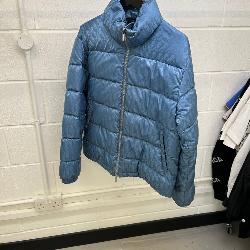 Men's Oblique Down Jacket Blue Size L