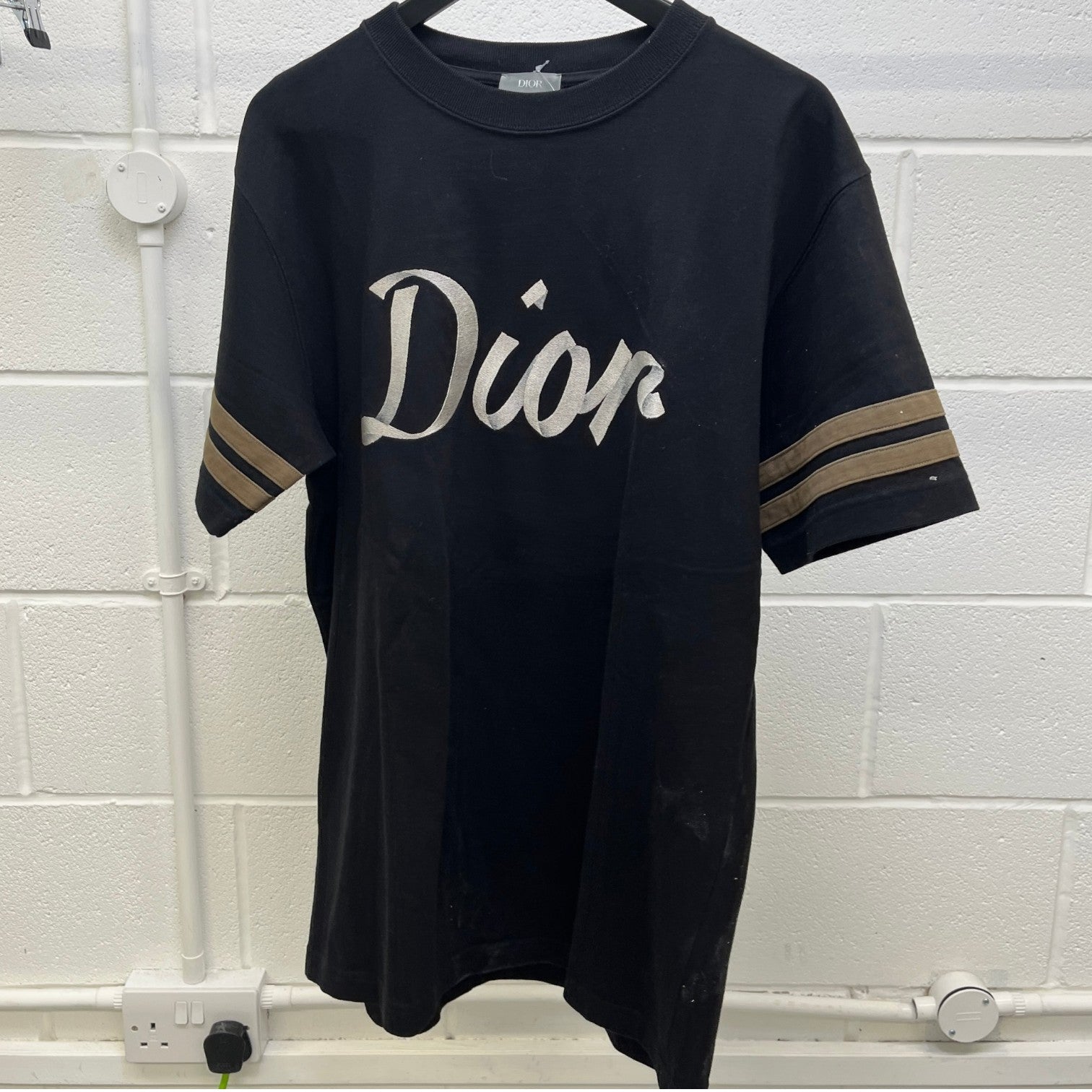 Men's Embroidered Logo T-Shirt Black Size M - Photo 9