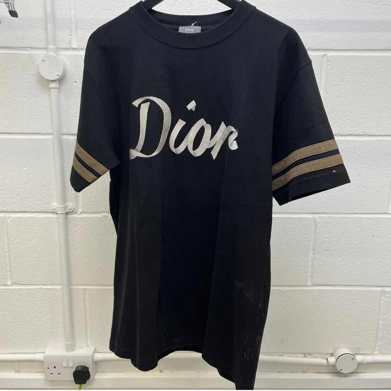 Men's Embroidered Logo T-Shirt Black Size M