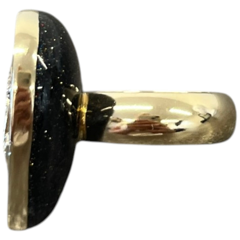 Women's Crystal CC Resin Heart Ring Gold Size N