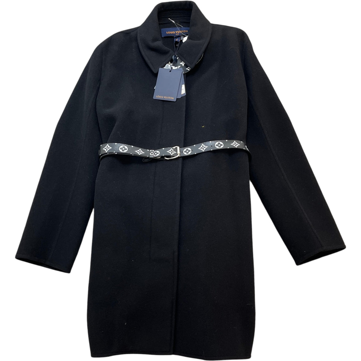 Women's Belted Trapeze Monogram Jacket Black Size S / UK 8 - Photo 1