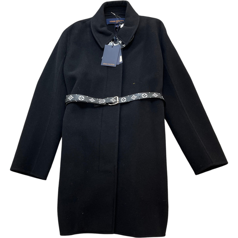 Women's Belted Trapeze Monogram Jacket Black Size S / UK 8