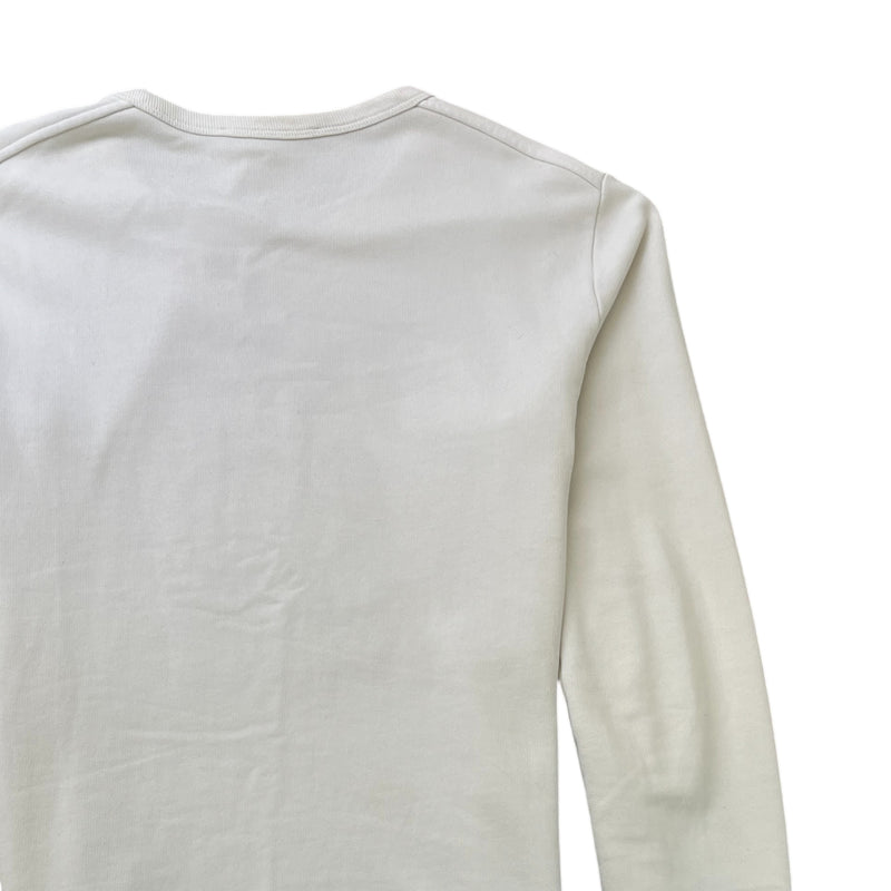 Men's Embroidered Anchor Long Sleeve T-Shirt White Size L