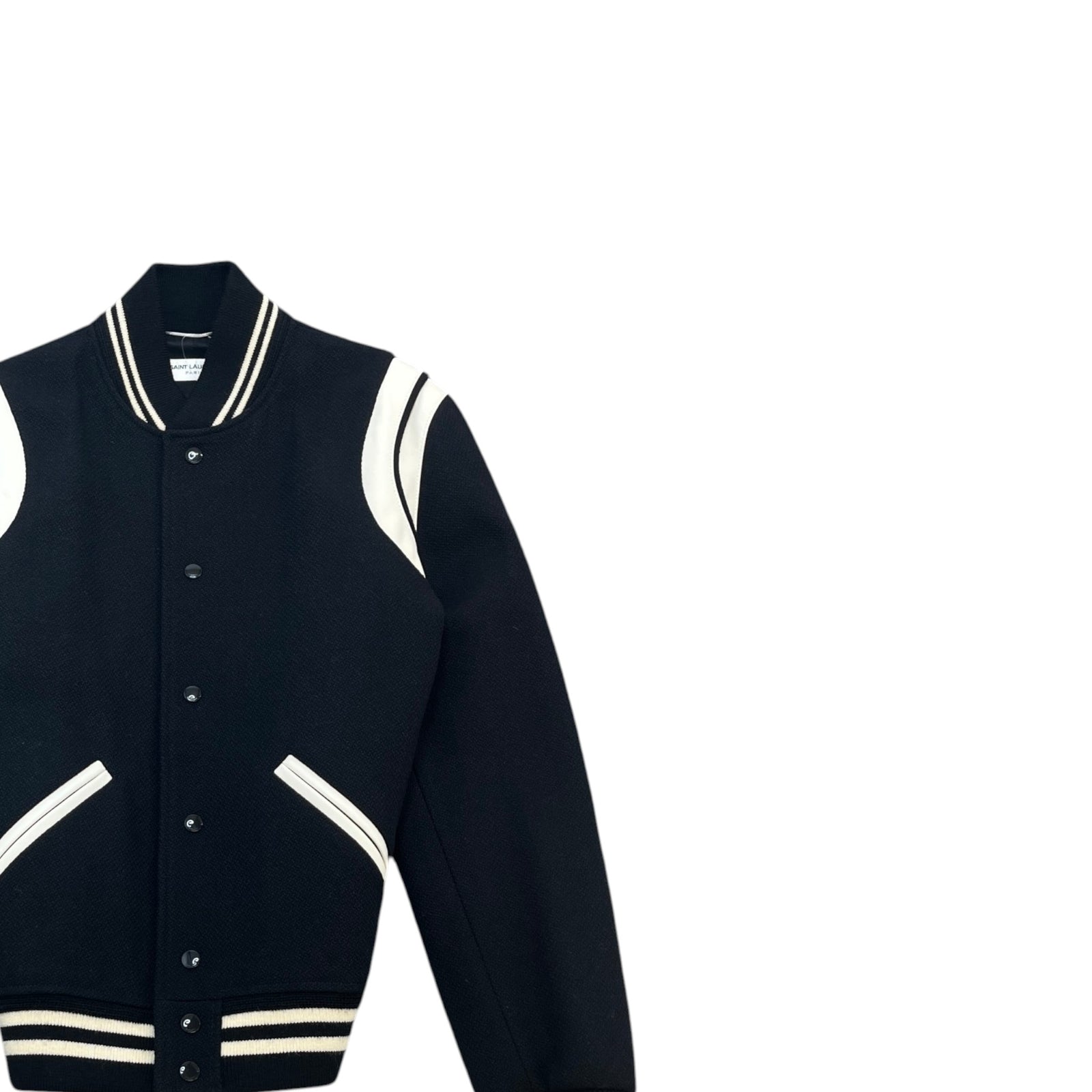Men's Teddy Varsity Jacket Black Size M - Photo 3