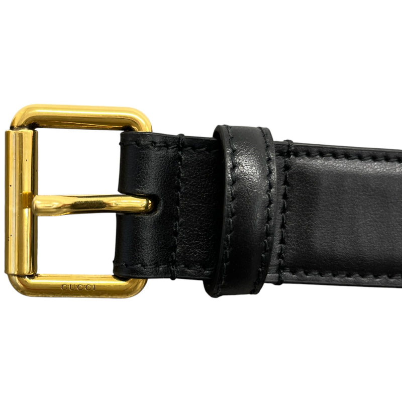Men's Square Buckle Belt Black Size Waist 40"