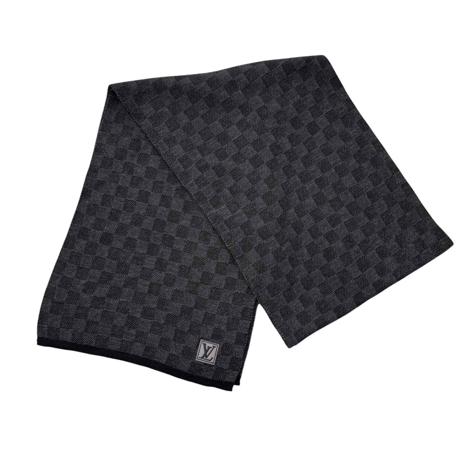 Men's Damier Graphite Scarf Grey - Photo 3