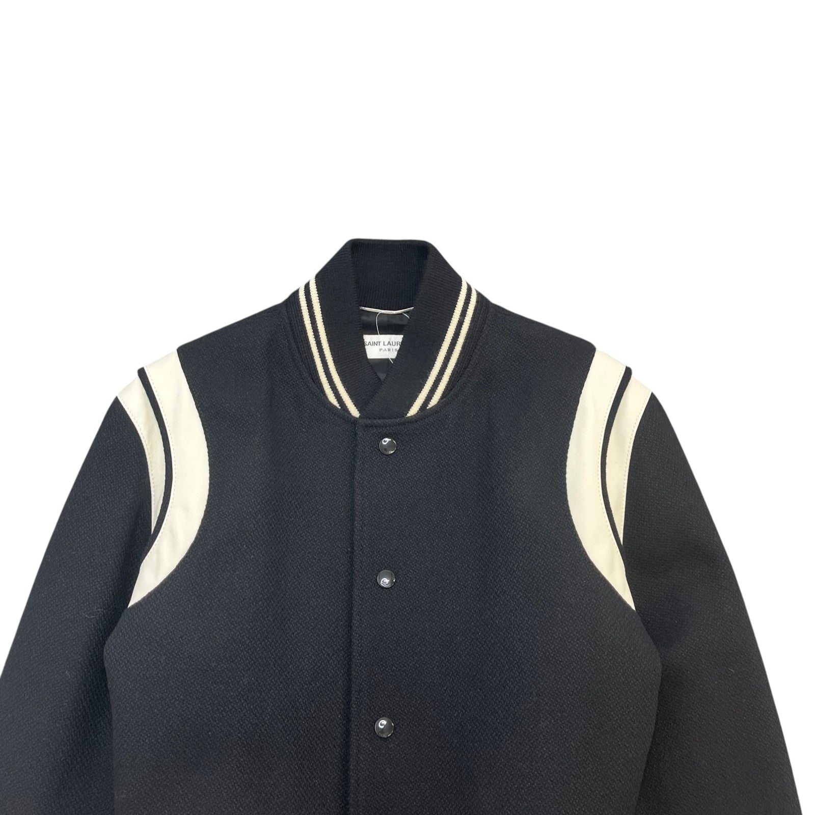 Men's Teddy Varsity Jacket Black Size M - Photo 5