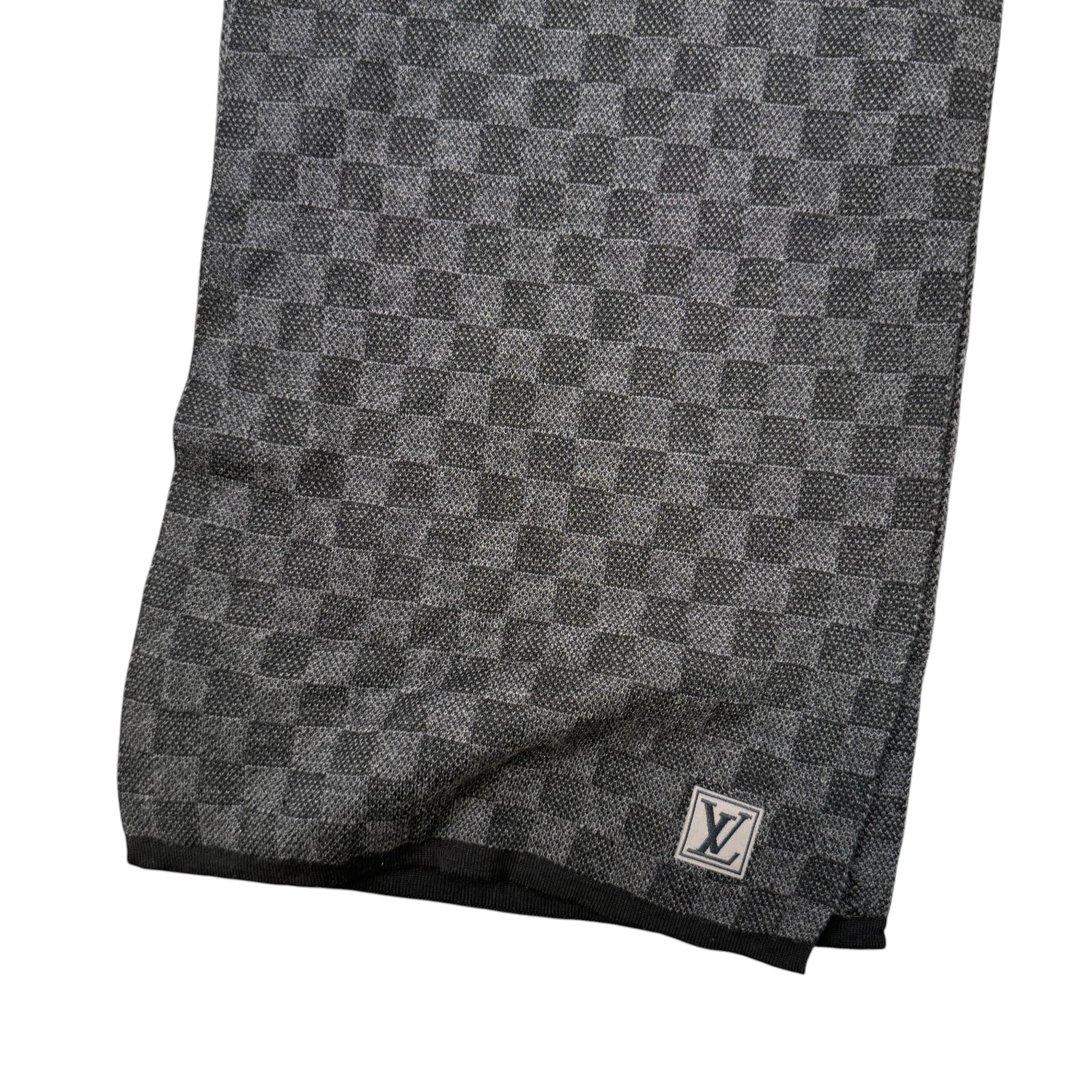 Men's Damier Graphite Scarf Grey - Photo 6