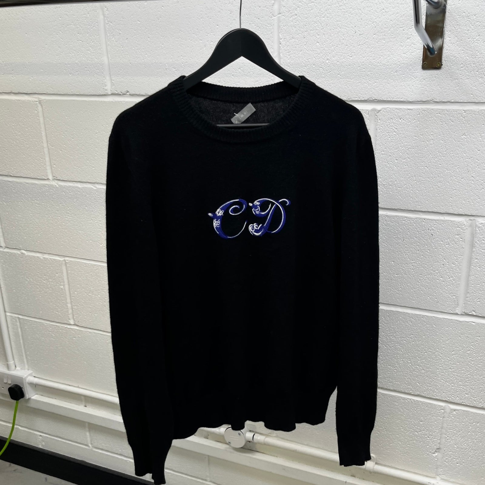 Men's Embroidered Cd Logo Jumper Navy Size L - Photo 9