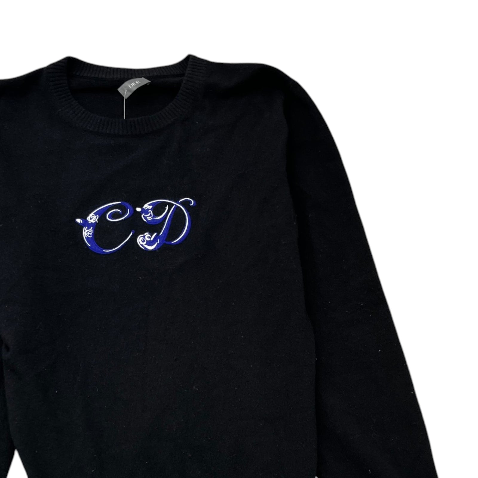 Men's Embroidered Cd Logo Jumper Navy Size L - Photo 3