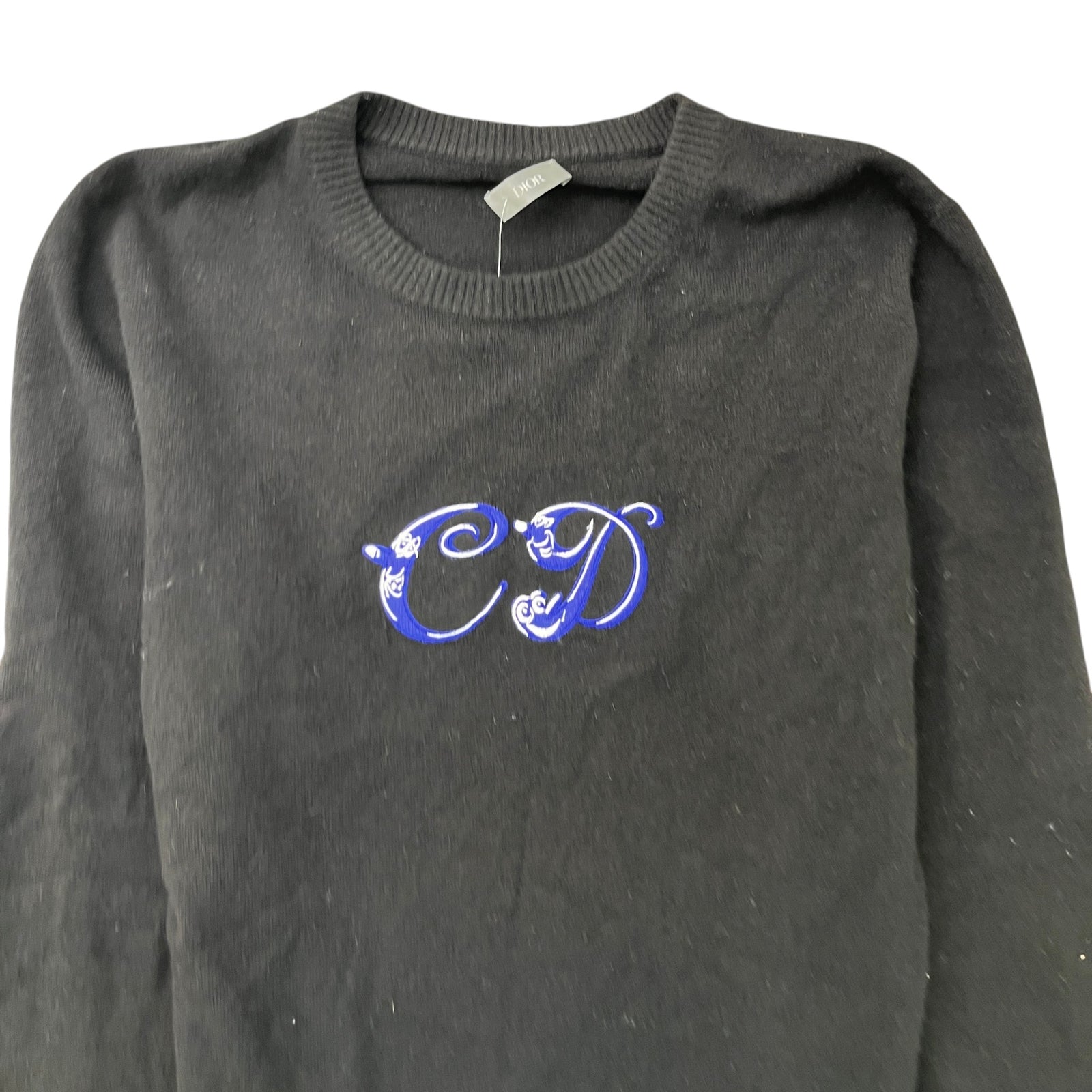 Men's Embroidered Cd Logo Jumper Navy Size L - Photo 5