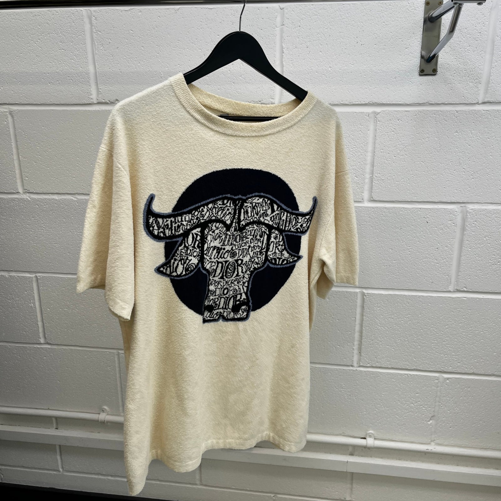 Men's X Shawn Stussy Bull T-Shirt Cream Size L - Photo 9