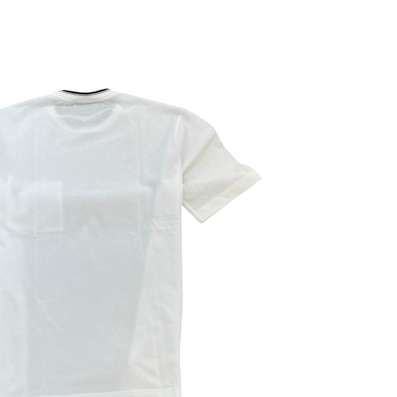 Men's Embroidered H Pocket T-Shirt White Size S