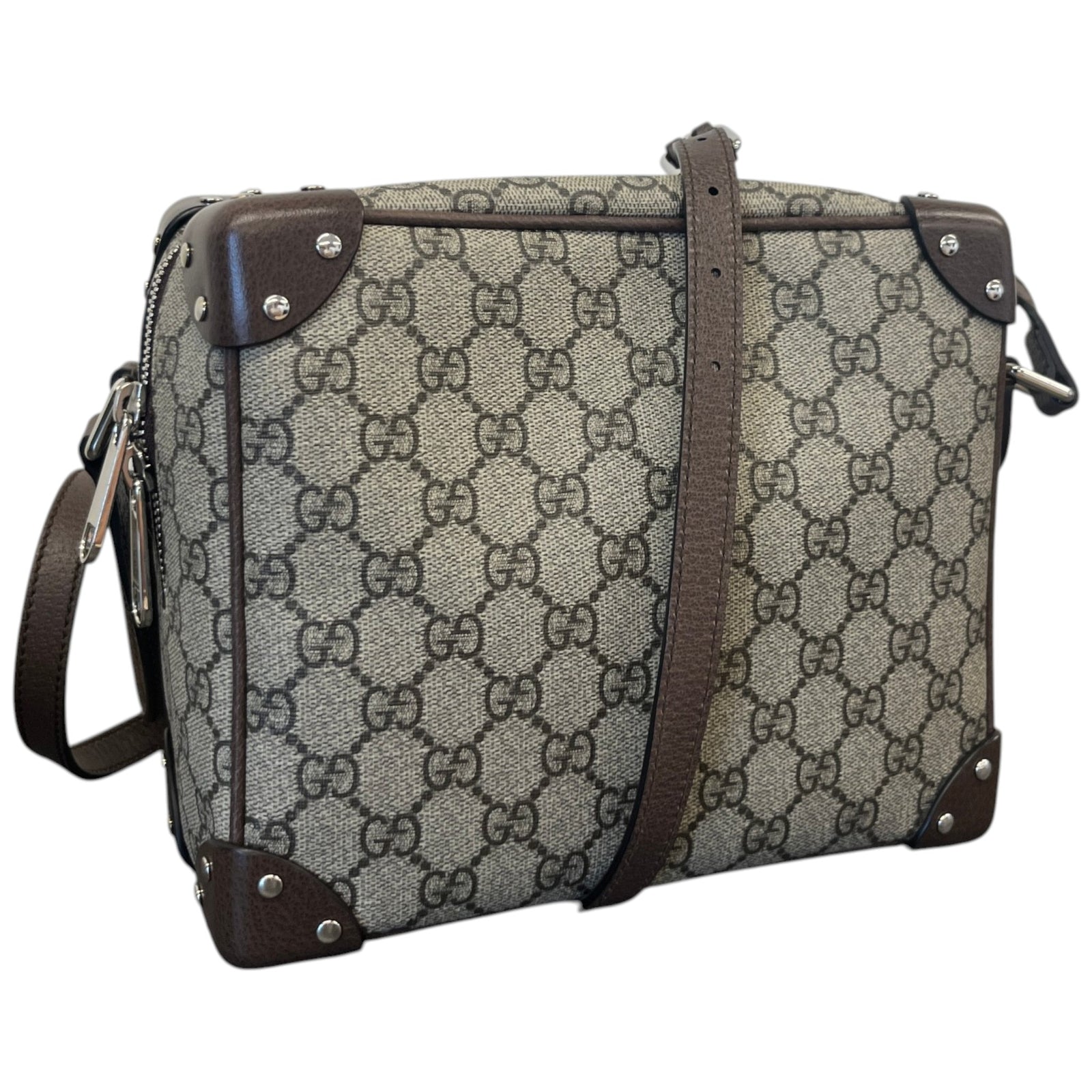 Women's GG Supreme Soft Trunk Crossbody Bag Beige - Photo 4