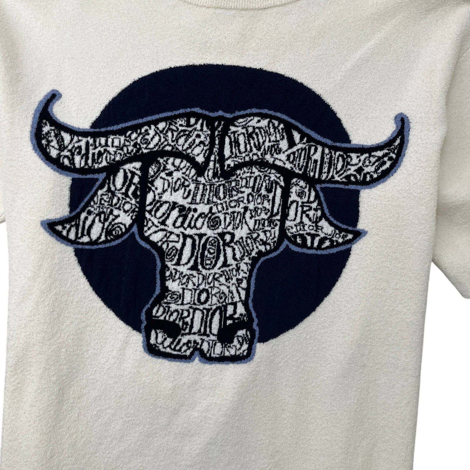 Men's X Shawn Stussy Bull T-Shirt Cream Size L - Photo 5