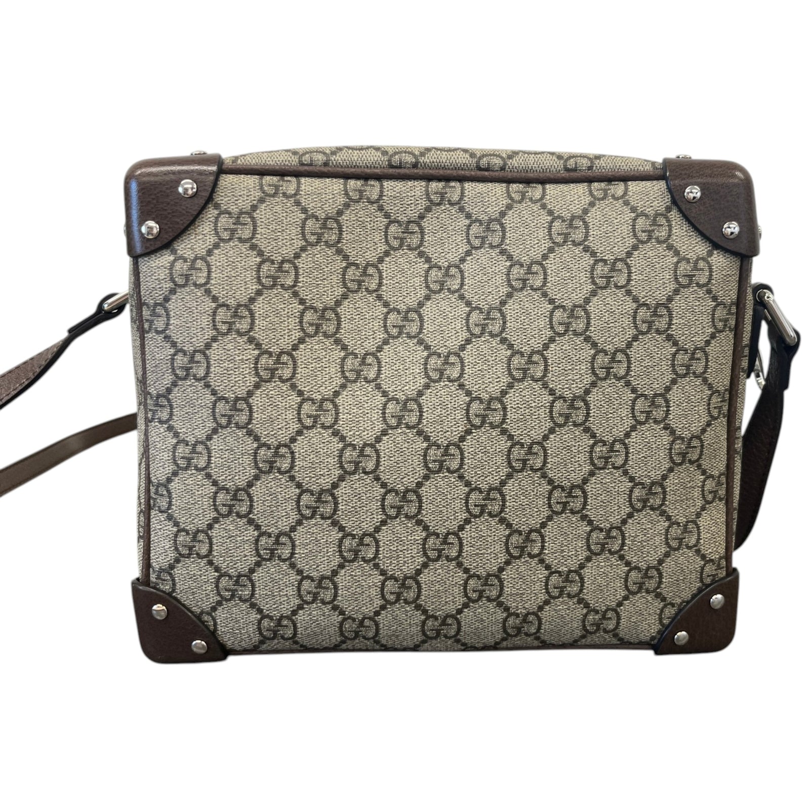 Women's GG Supreme Soft Trunk Crossbody Bag Beige - Photo 3