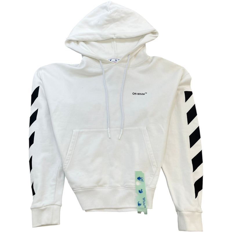 Men's Diagonal Arrow Hoodie White Size M