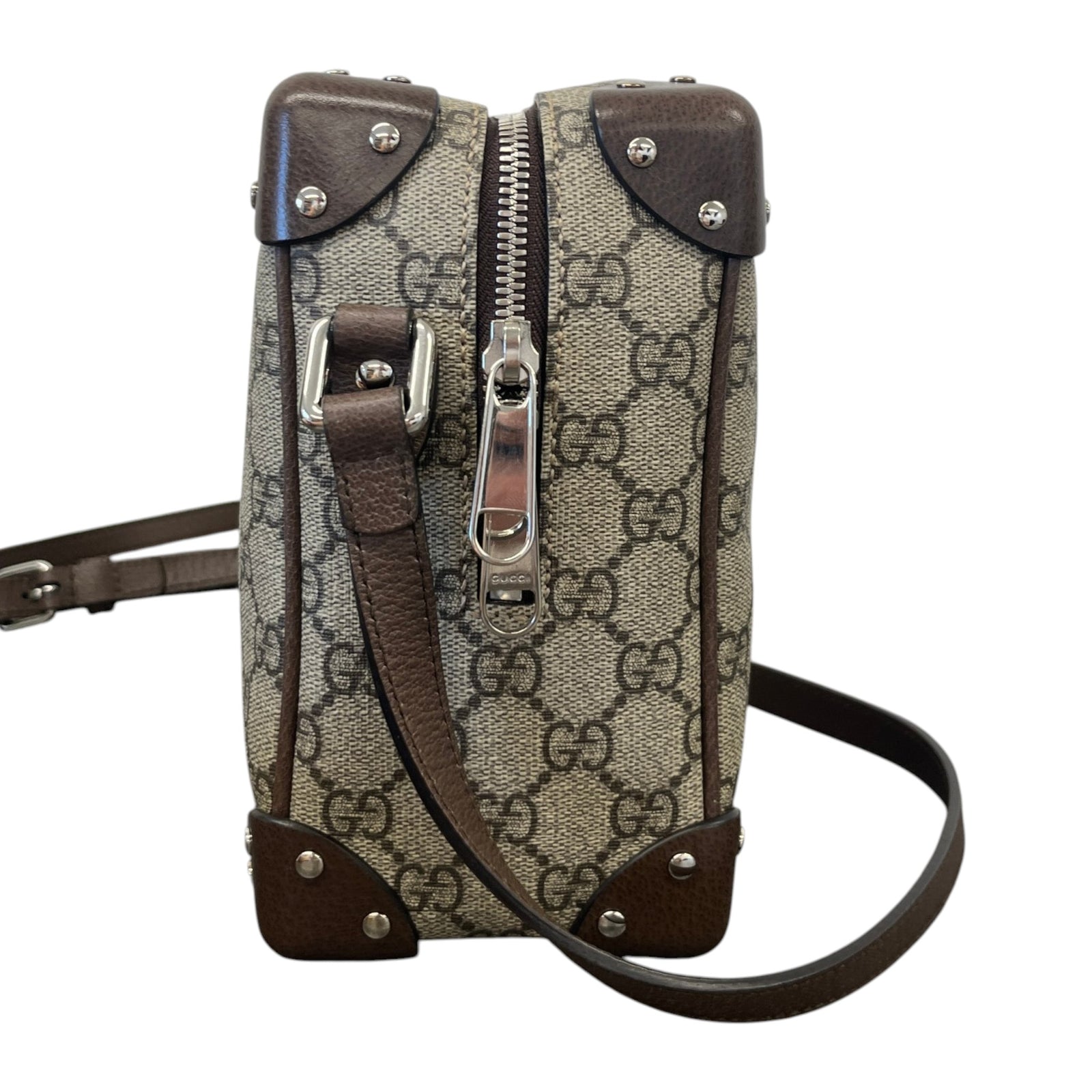 Women's GG Supreme Soft Trunk Crossbody Bag Beige - Photo 7