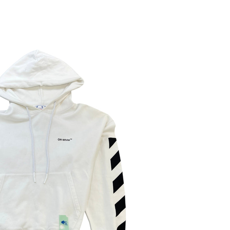 Men's Diagonal Arrow Hoodie White Size M